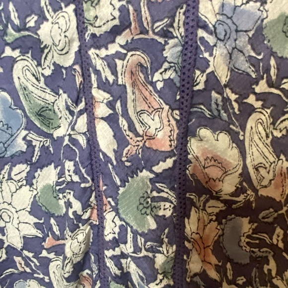 Lucky Brand Blue Fall Floral Shirt Blouse Boho Peasant Women's Size Small - Picture 5 of 13